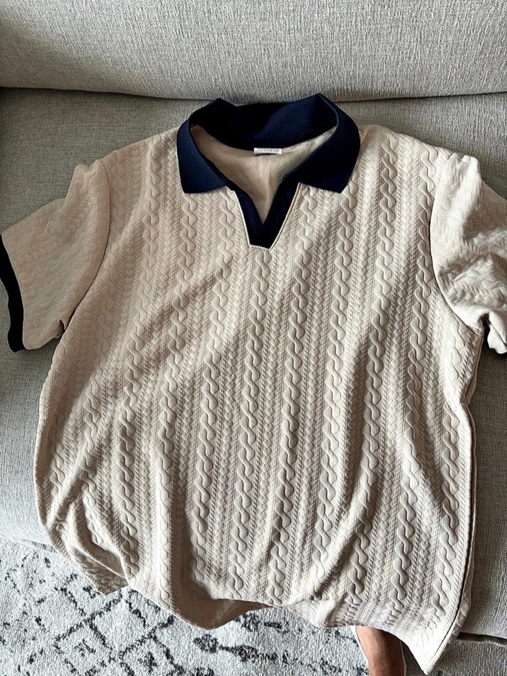 J.Crew Cable Knit Short Sleeve Top in Cream Size Medium